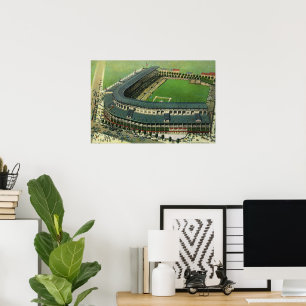 Vintage Sports Baseball Stadium, flygvy Poster