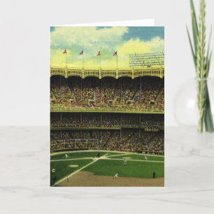 Vintage Sports Baseball Stadium med Crowds Kort