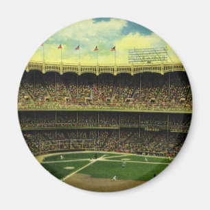 Vintage Sports Baseball Stadium med Crowds Magnet