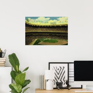 Vintage Sports Baseball Stadium med Crowds Poster