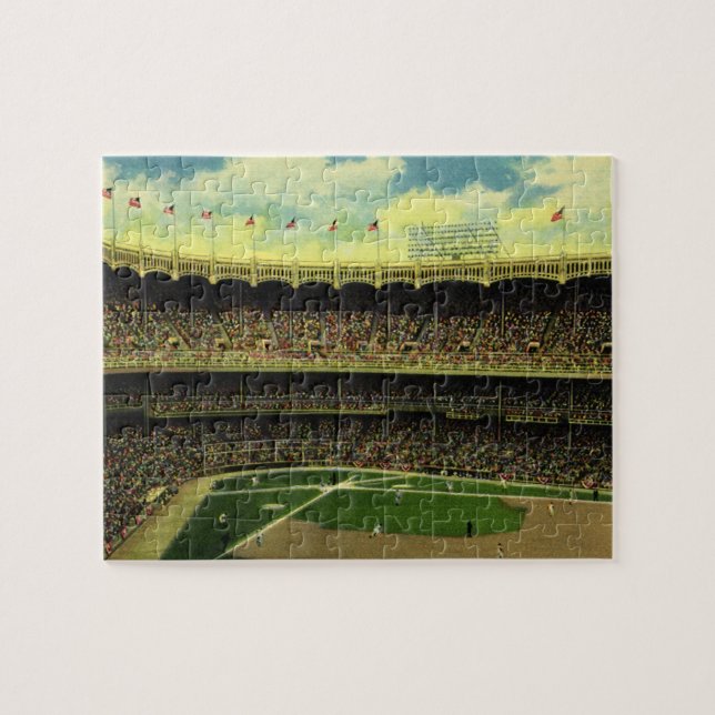 Vintage Sports Baseball Stadium med Crowds Pussel (Horisontell)