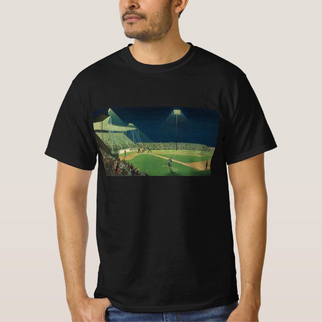 Vintage Sports, basebollmatch på natten Tröja (Framsida)