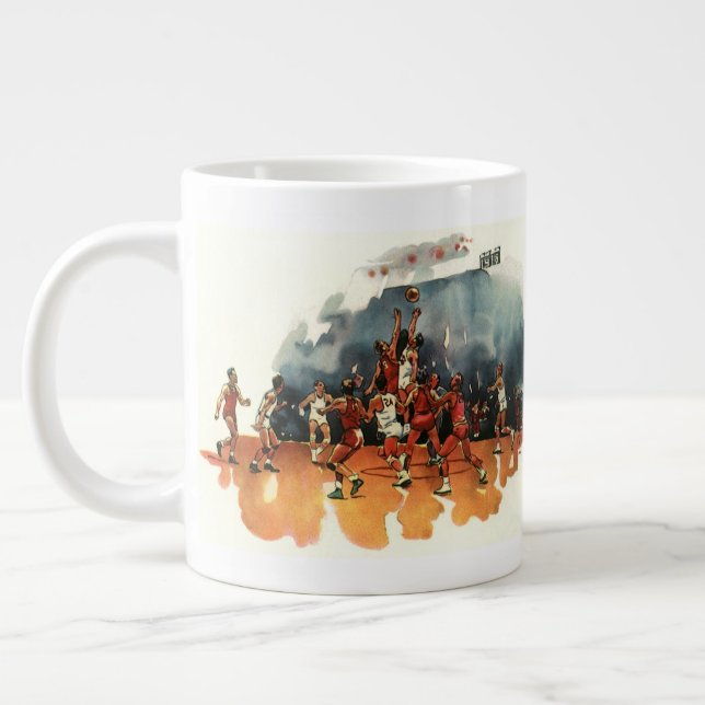 Vintage Sports Basketball-spel, basketspelare Jumbo Mugg (Vänster)