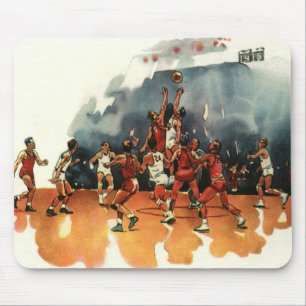 Vintage Sports Basketball-spel, basketspelare Musmatta