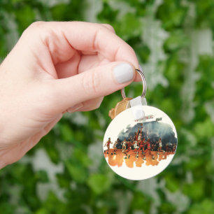 Vintage Sports Basketball-spel, basketspelare Nyckelring