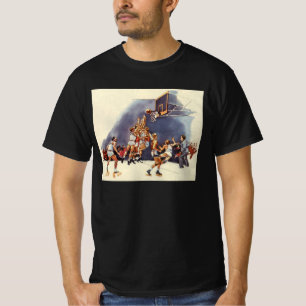 Vintage Sports Basketball, spelare i ett spel T Shirt