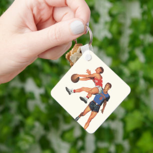 Vintage Sports, basketspelare i ett spel Nyckelring