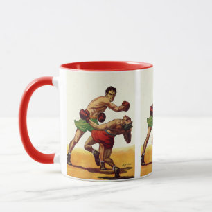 Vintage Sports Boxing, Boxers in a Fight Mugg