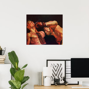 Vintage Sports Boxing, Boxers Slår Fight Poster