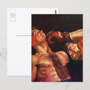 Vintage Sports Boxing, Boxers Slår Fight Vykort
