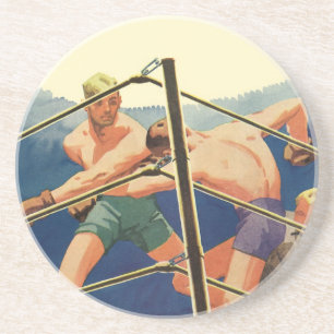 Vintage Sports Boxning, Boxare Under en Match Underlägg