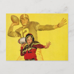 Vintage Sports, Boy as Future Football Quarterback Vykort