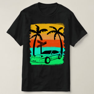 Vintage Sports Car Beach Front Electrit Shirt T