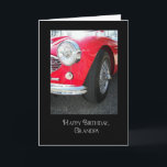 vintage sports car for grandpa kort<br><div class="desc">Red sport car for grandpa's birthday.</div>
