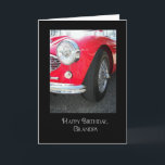 vintage sports car for grandpa kort<br><div class="desc">Red sport car for grandpa's birthday.</div>