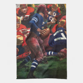Vintage Sports Football Player Quarterback i spel Kökshandduk