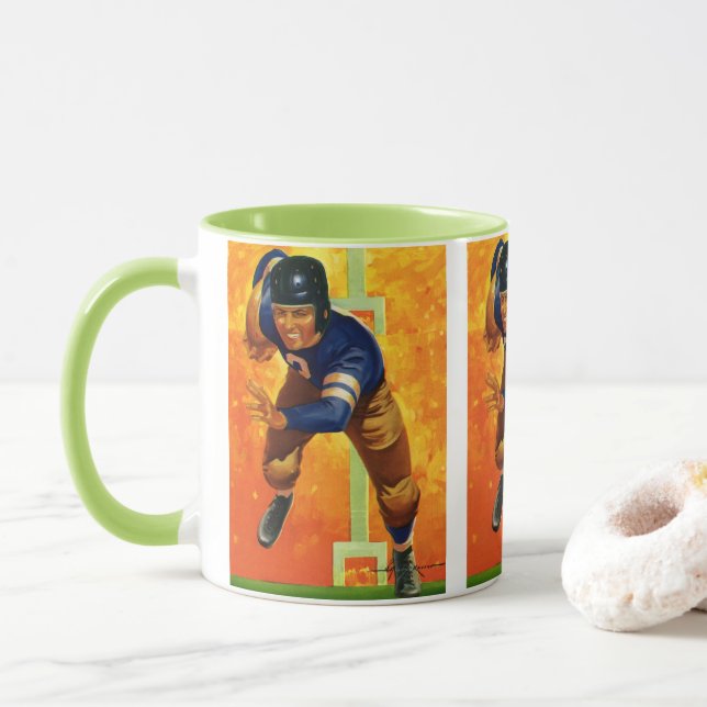 Vintage Sports Football Player Quarterback Running Mugg (Med munk)