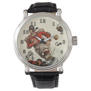 Vintage Sports Football Quarterback Player Running Armbandsur