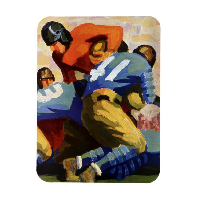 Vintage Sports, fotbollsspelare i spel Magnet (Vertikal)