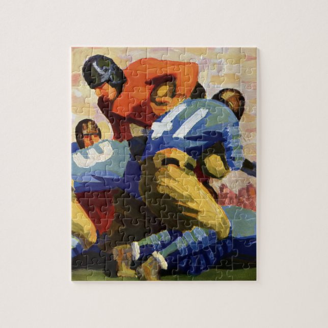 Vintage Sports, fotbollsspelare i spel Pussel (Vertikal)