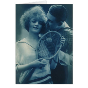 Vintage Sports tennis, Kärlek och Romantik Hälsningskort