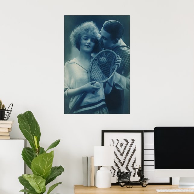 Vintage Sports tennis, Kärlek och Romantik Poster (Hemmakontoret)