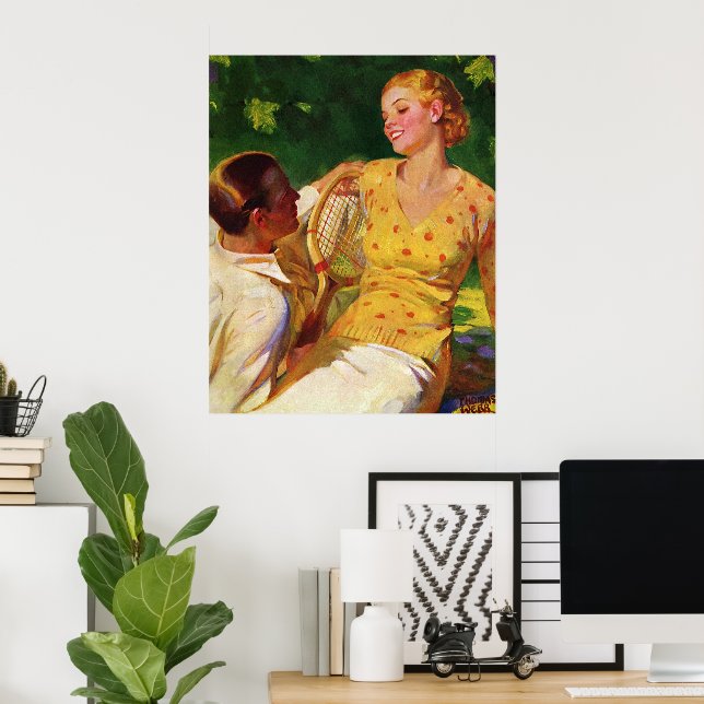 Vintage Sports tennis, Kärlek och Romantik Poster (Hemmakontoret)