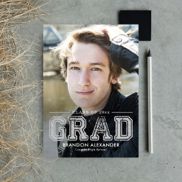 Vintage Sporty Editable Färg Studenten Inbjudningar