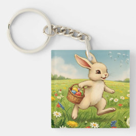 Vintage Spring Meadow Easter Bunny 