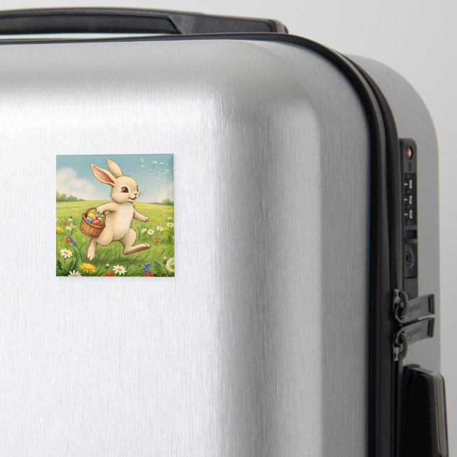Vintage Spring Meadow Easter Bunny  Magnet (In Situ (Luggage))