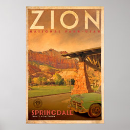 Vintage Springdale Zions hemreseaffär Poster