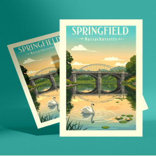 Vintage Springfield Massachusetts Vykort