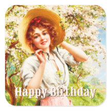 Vintage Springtime Emile Vernon Blommigt Birthday