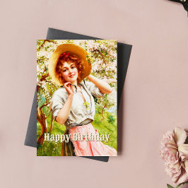 Vintage Springtime Emile Vernon Blommigt Birthday Kort