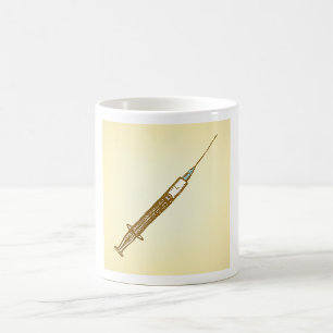 Vintage Spruta Medicinsk sjukvårdsketch Kaffemugg