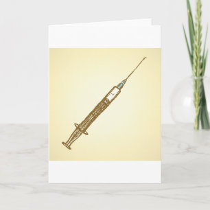 Vintage Spruta Medicinsk sjukvårdsketch Kort