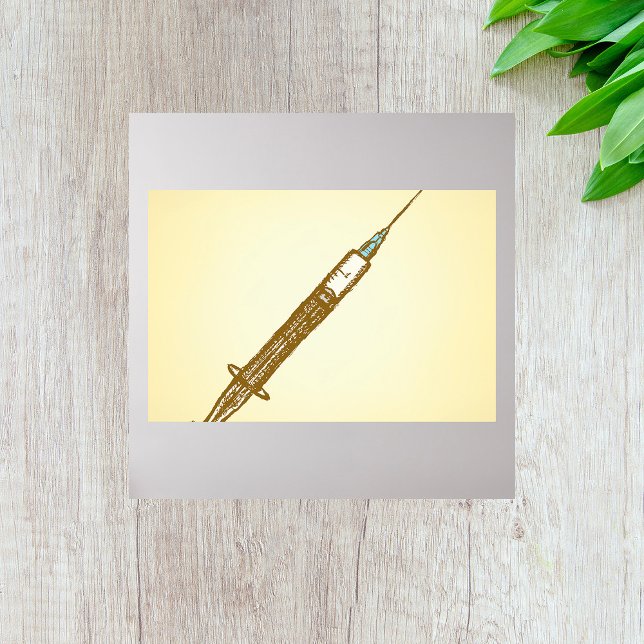 Vintage Spruta Medicinsk sjukvårdsketch Poster (Skapare uppladdad)