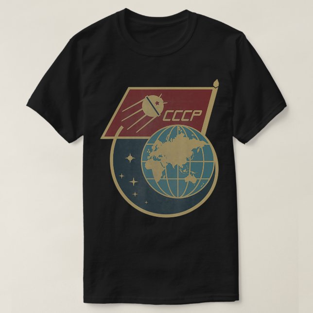 Vintage Sputnik Sovjetunionen Sovjetunionen Sovjet T Shirt (Design framsida)