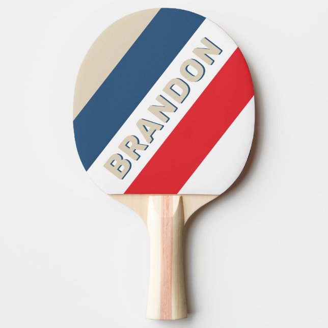 Vintage Squadron Randig med namn Pingisracket (Framsidan)