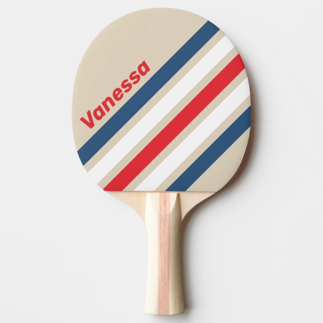 Vintage Squadron Snedrandig Mönstring med Namn Pingisracket (Framsidan)