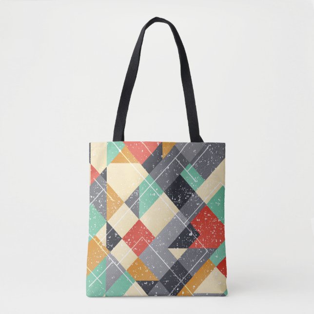 Vintage Square: Grunge Seamless Mönster Tygkasse (Framsida)