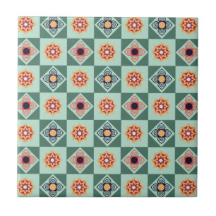 Vintage Square Retro Mönster Kakelplatta