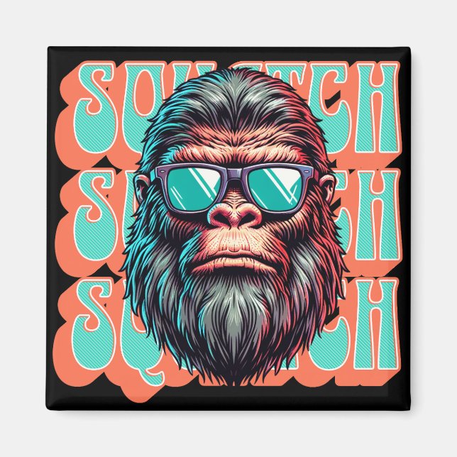 Vintage Squatch Retro Stil Serietidning Popkonst Magnet (Framsidan)