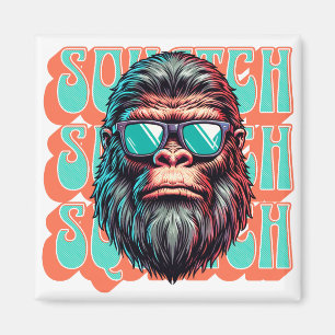Vintage Squatch Retro Style Serietidnings Popkonst Magnet