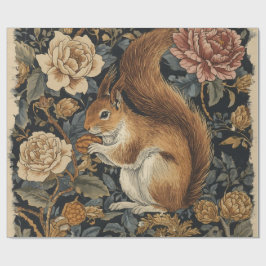 Vintage Squirrel and Flowers Pattern Presentpapper