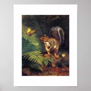 Vintage Squirrel Art Poster