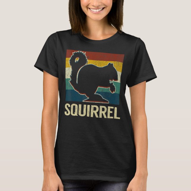 Vintage Squirrel Silhouette Design Funny Squirrel T Shirt (Framsida)