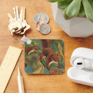 Vintage Squirrels, Forest Creatures, Vilda djur Nyckelring