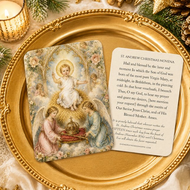 Vintage St. Andrew julnovena Heligt kort (Skapare uppladdad)