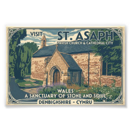 Vintage St Asaph Wales Resa Poster - Wales